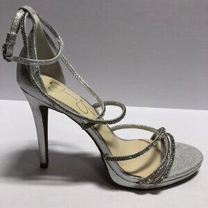 Jessica Simpson Women’s Jaeya, Platinum Heleed Sandals, Size 8.5M